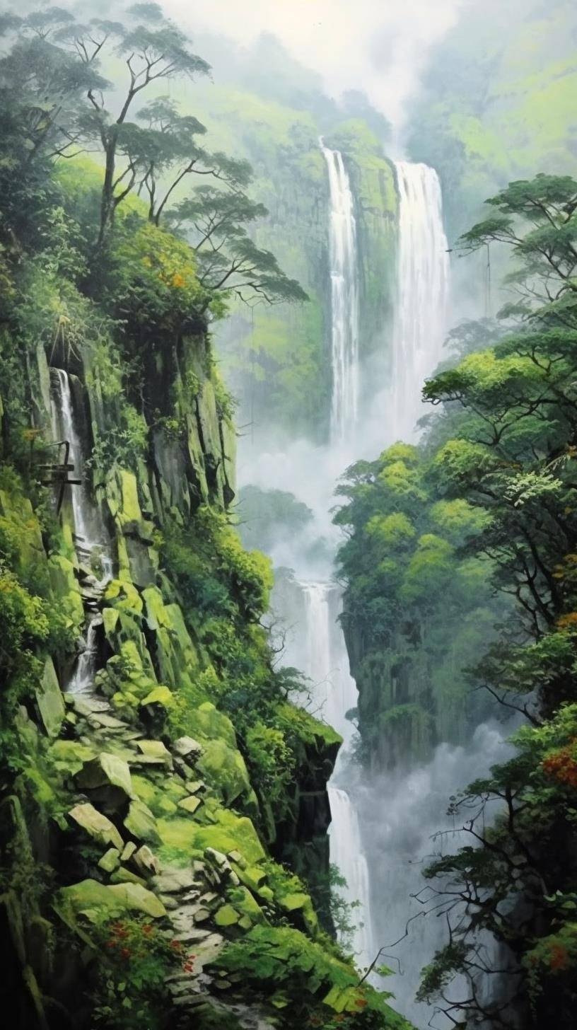 壁纸-诱人的瀑布,峡谷,小峡谷,还有这么美的瀑布_图片_生活_自然