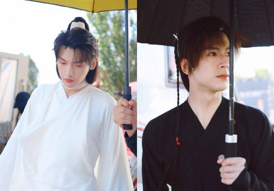 《天官赐福》最新路透图流出,翟潇闻戴金发冠,张凌赫画红眼线_原著