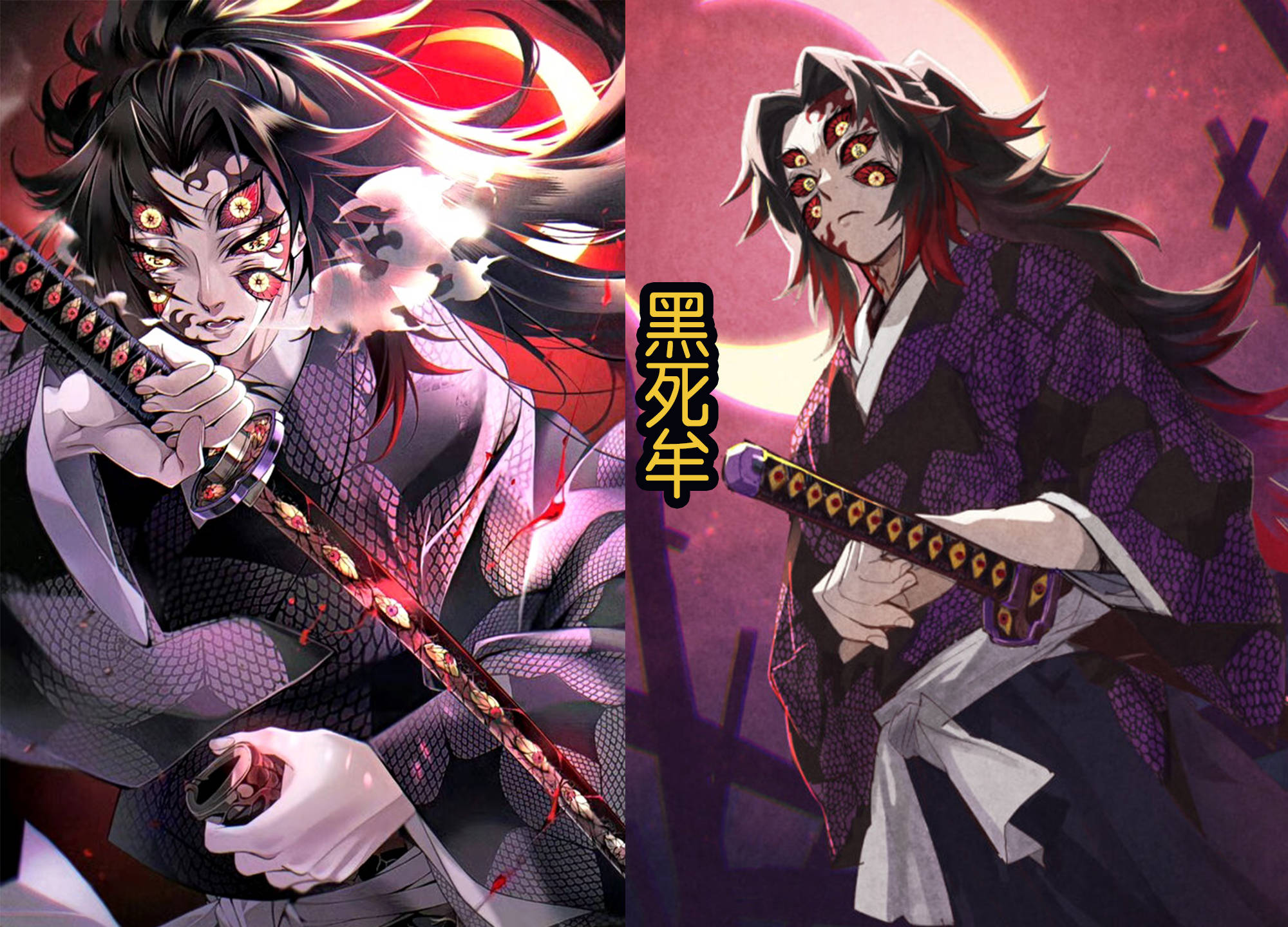 上弦之一的就是黑死牟,他在人类时期的名字是继国岩胜,弟弟继国缘一就