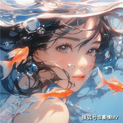 水下女孩治愈动漫头像_手绘水下女生头像图片
