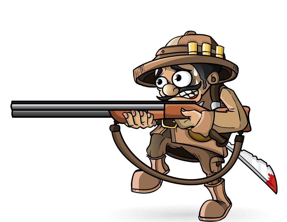 老猎人一本正经地说:"我想在硬纸板眼睛所在的地方画鸟,你可以画任何