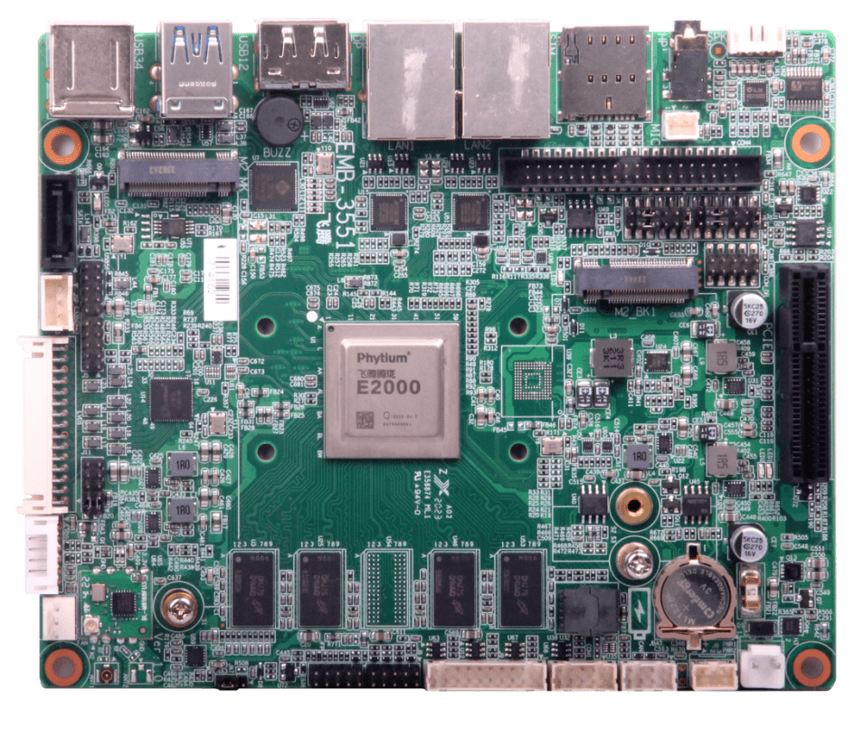 华北工控基于飞腾e2000q处理器嵌入式主板emb-3551_支持_产品_计算机
