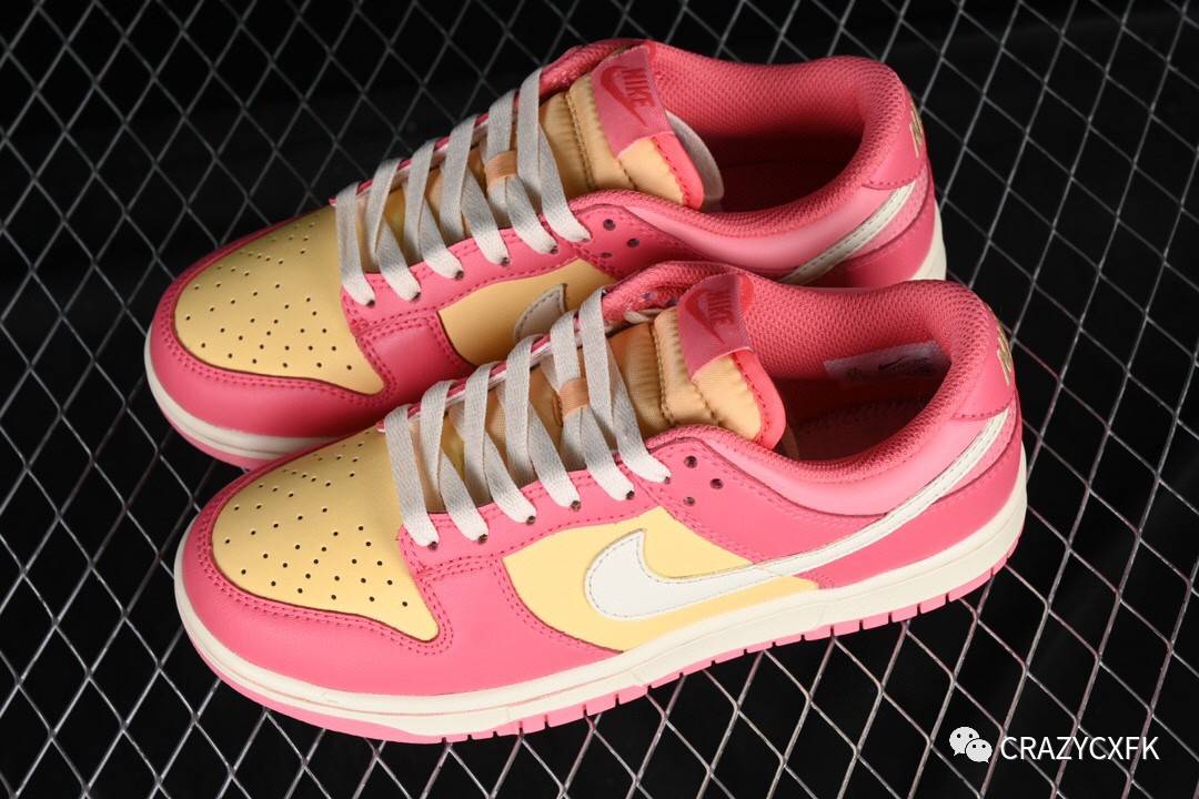 耐克nike dunk low rose orange 草莓奶昔粉橙低帮复古板鞋_粉色_色调