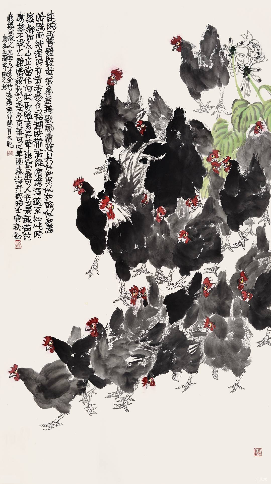 中国高等美术院校教学范本 || 秦海画鸡集_作品_花鸟画_山东省