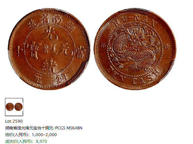 A2291 光緒元宝 四川省造當二十 14g 中国貨幣（光绪元宝铜币，种类