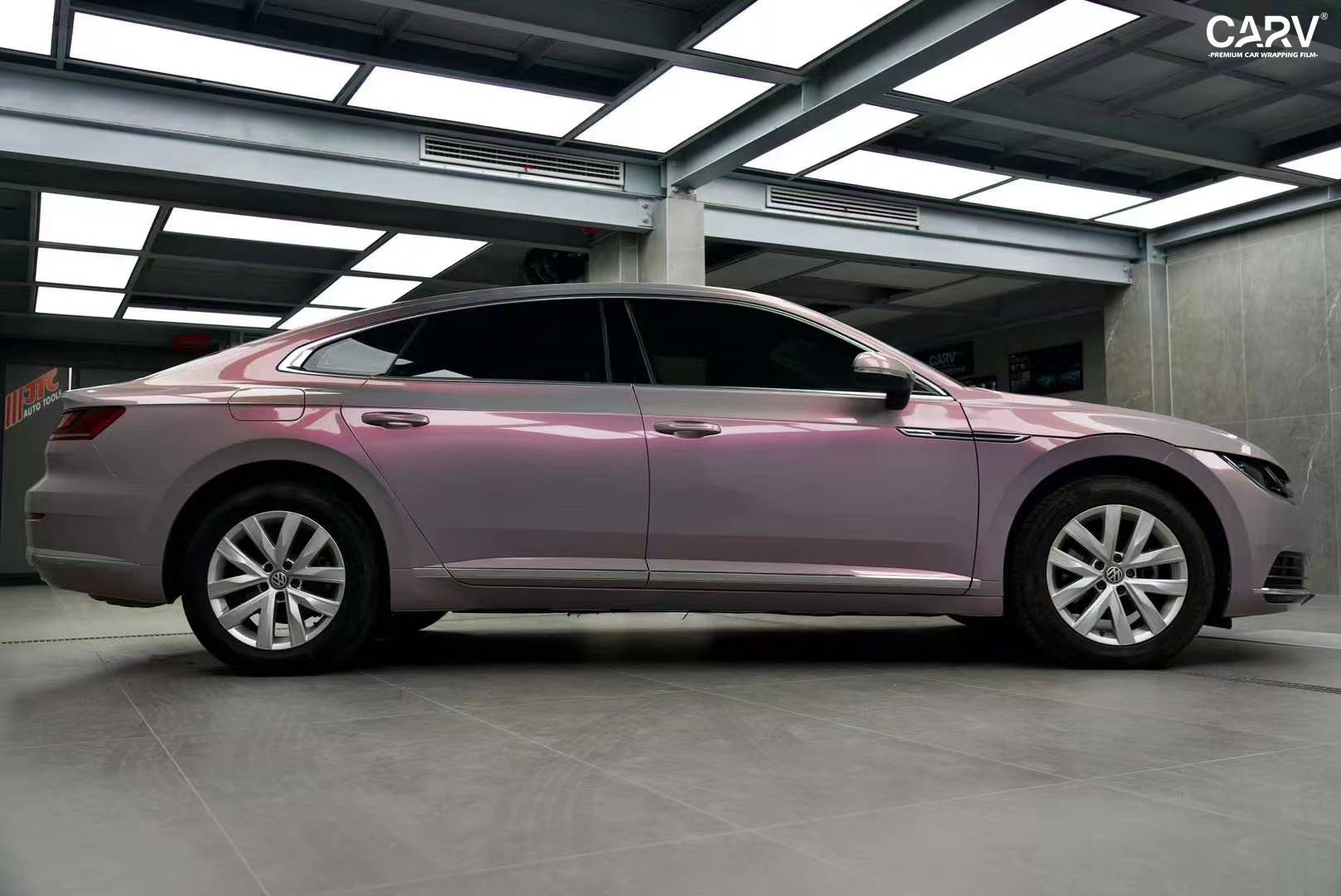 大众cc卡孚改色膜白金梦幻火山灰,横看粉紫侧成灰_搜狐汽车_搜狐网