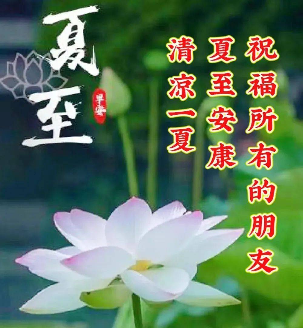 2023年6月21日周三夏至最新早安问候祝福图片带字温馨 夏至早上好问候