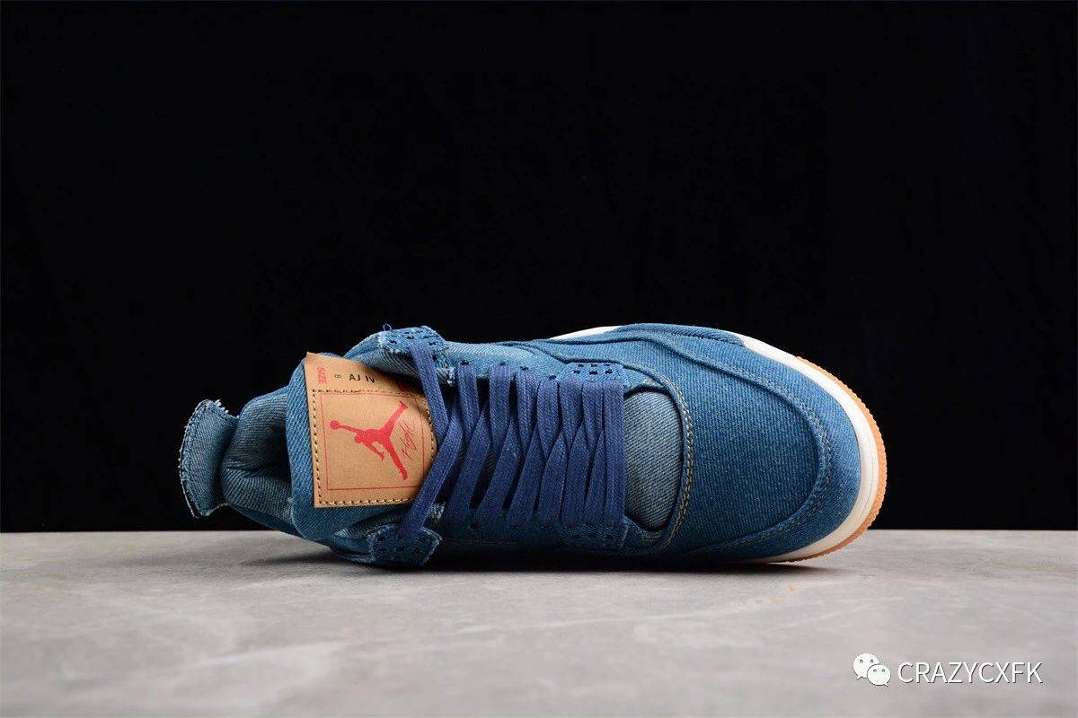 乔丹levis x air jordan 4 denim aj4 李维斯联名牛仔蓝球鞋_黄车线