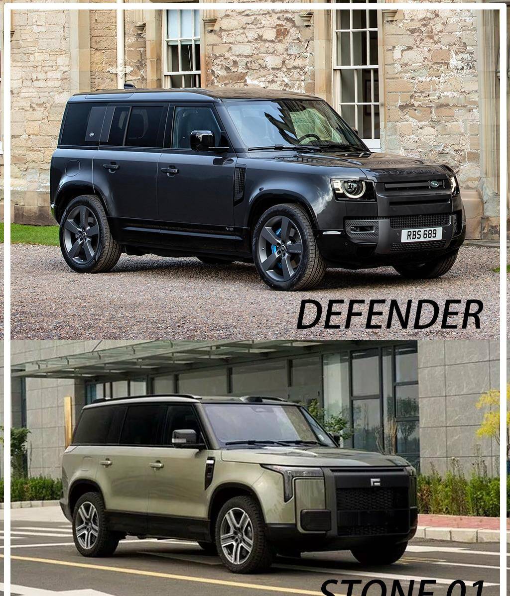 极石石头01,体型与路虎卫士相近,搭载1.