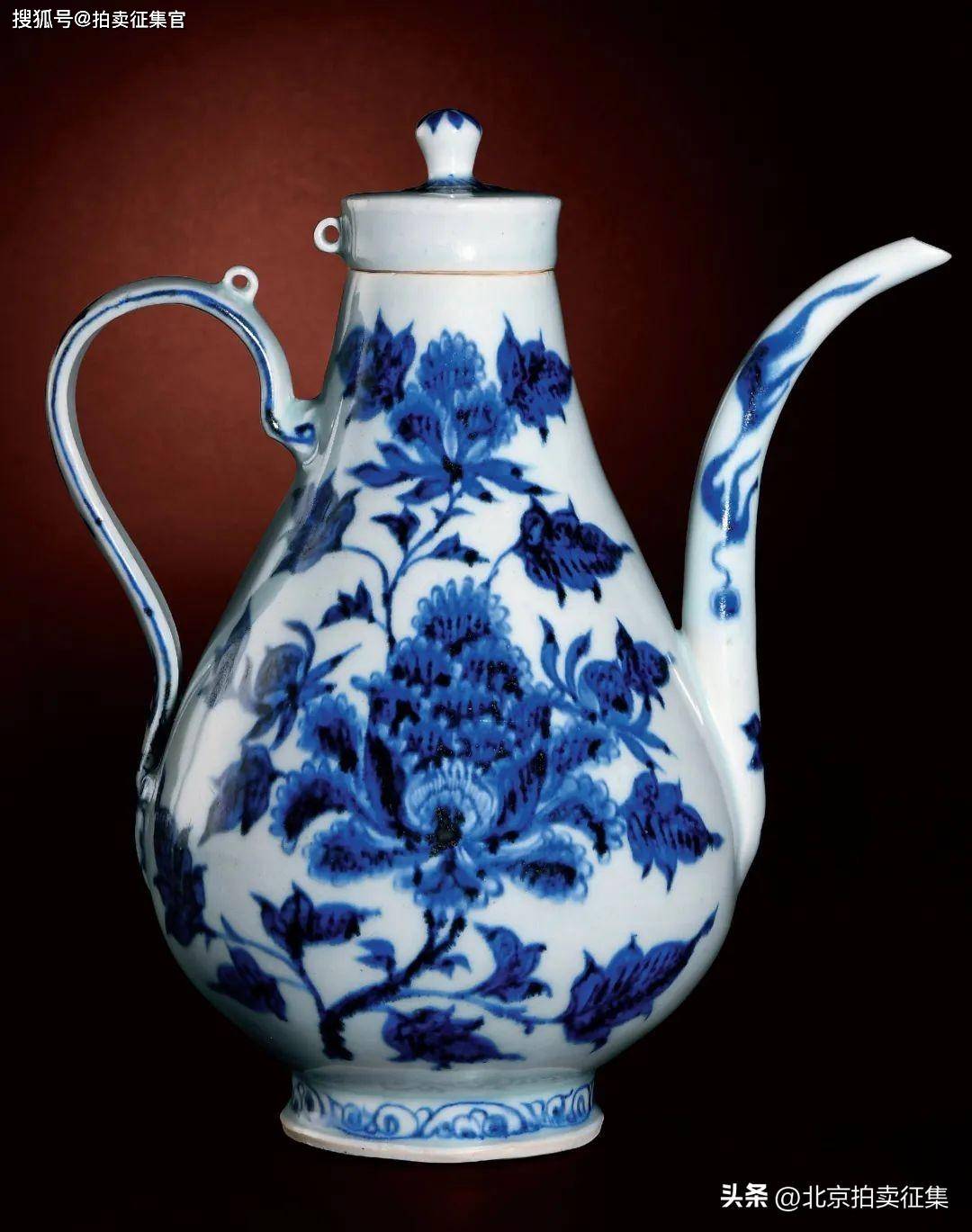 青花鼻祖：至正元青花执壶高清图文详细介绍元青花特征_搜狐网