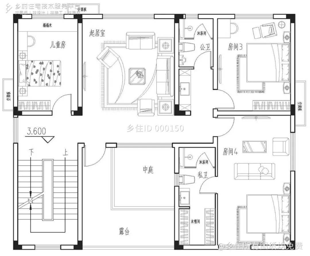 9m图纸编号丨000150项目位置丨江西赣州项目概况丨别墅-04丨△三层