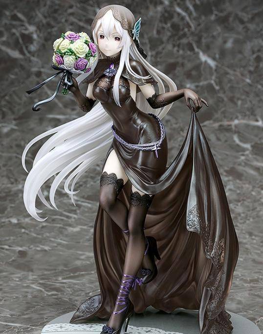 re0:强欲魔女艾姬多娜婚纱手办独特的黑婚纱袜子拿来泡多娜茶_礼服