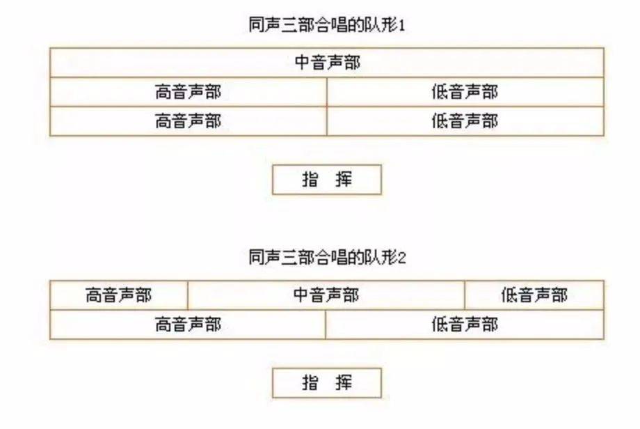 合唱声部站位图队形图片