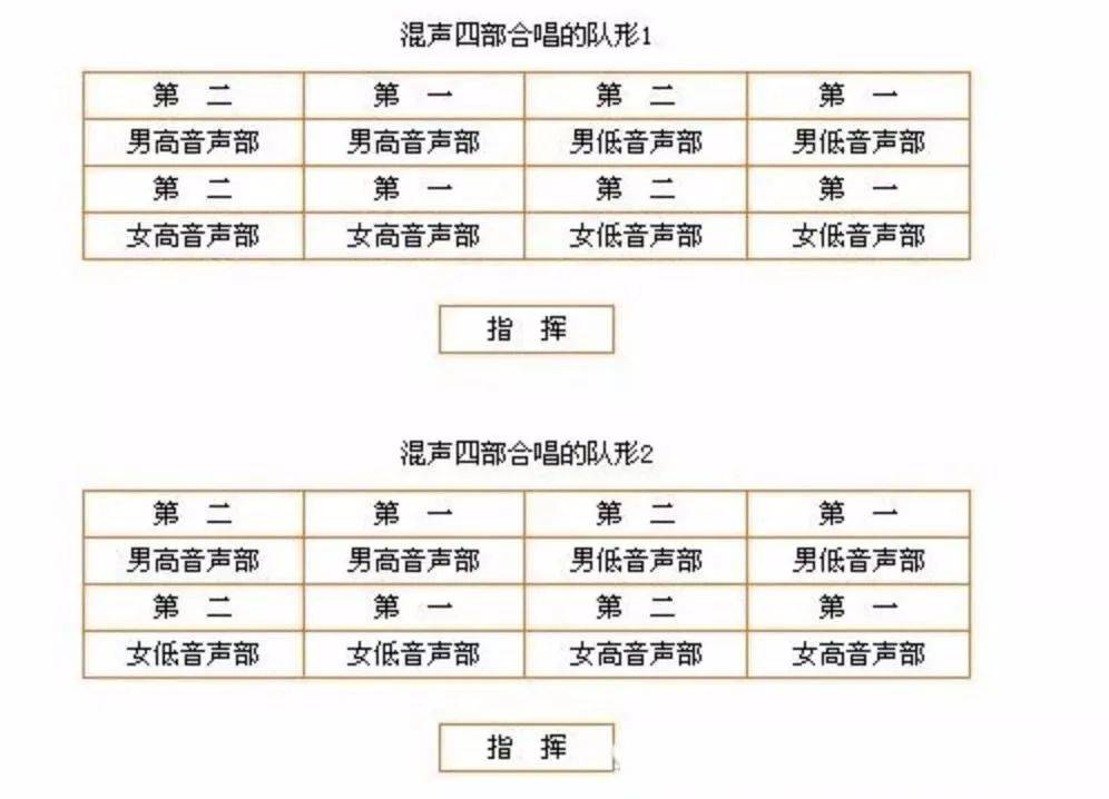 合唱团高低声部位置图图片