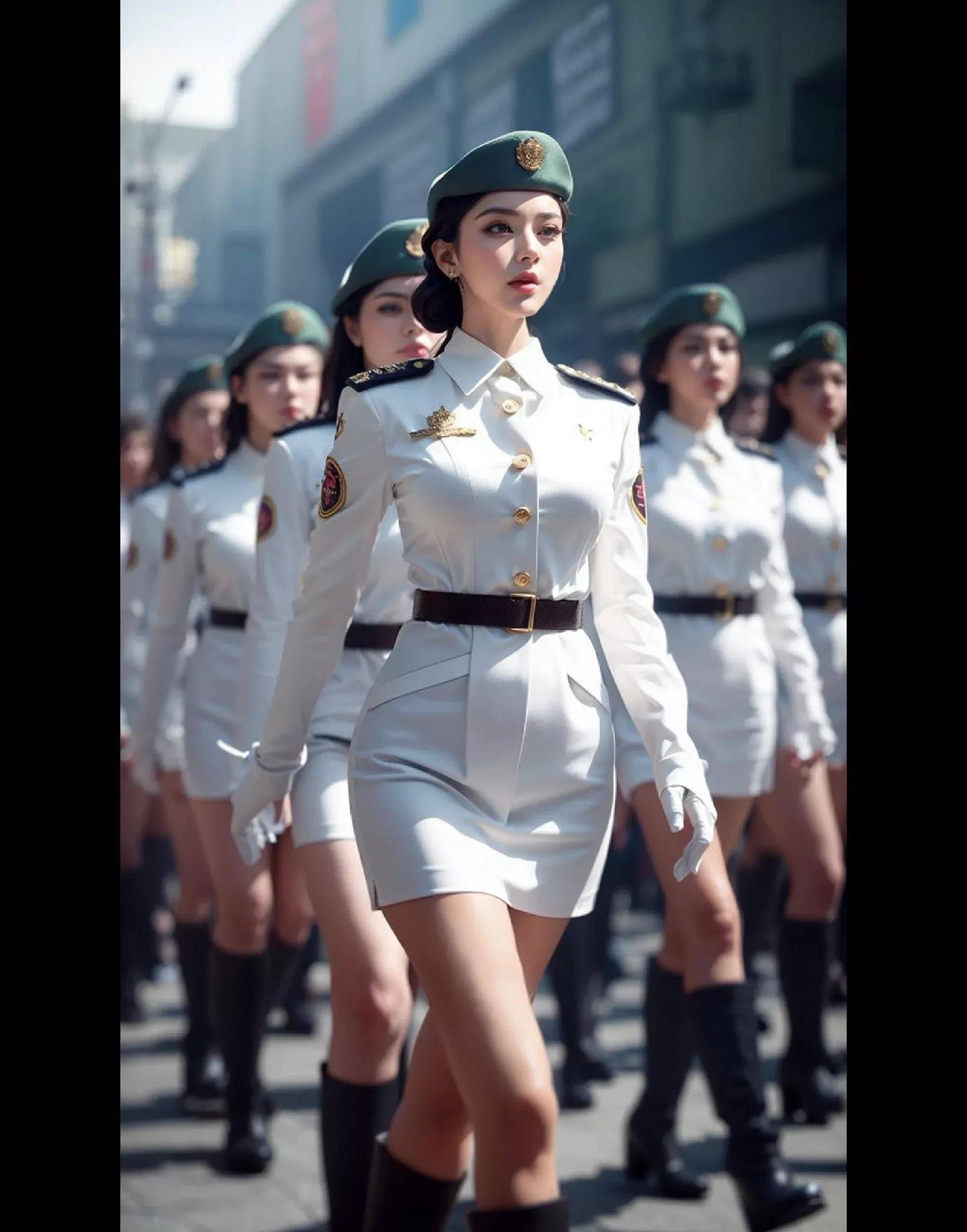 阅兵美女图片