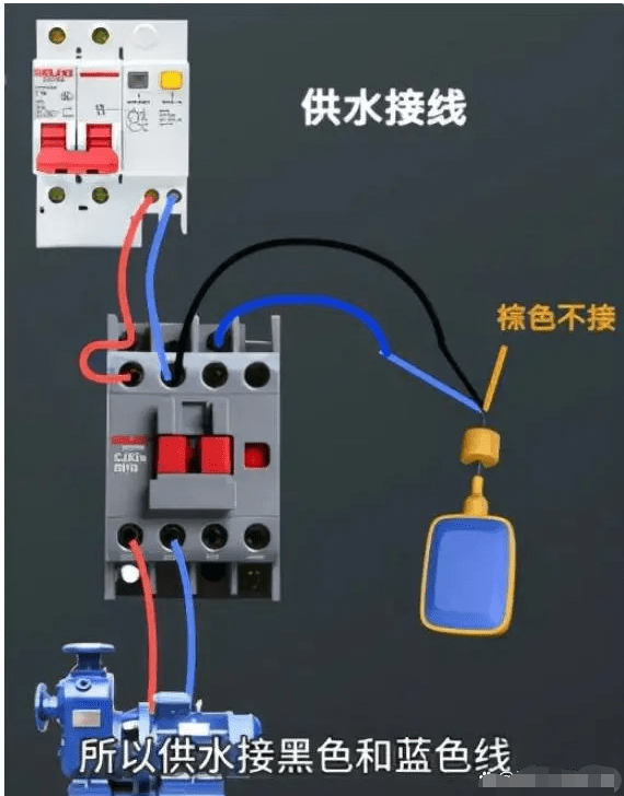 水泵浮球阀接线图图片