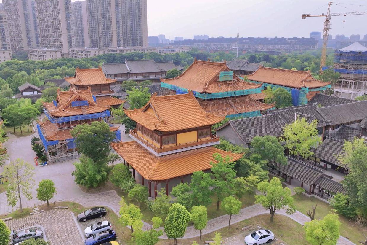航拍江苏南通普贤禅寺