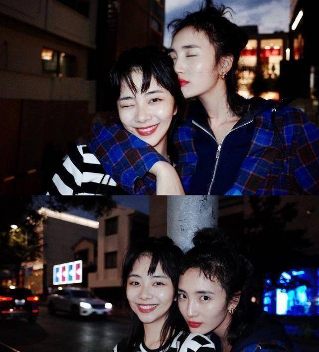 有一种闺蜜照叫:谭松韵和王紫璇,格纹条纹都很帅,初秋时髦示范