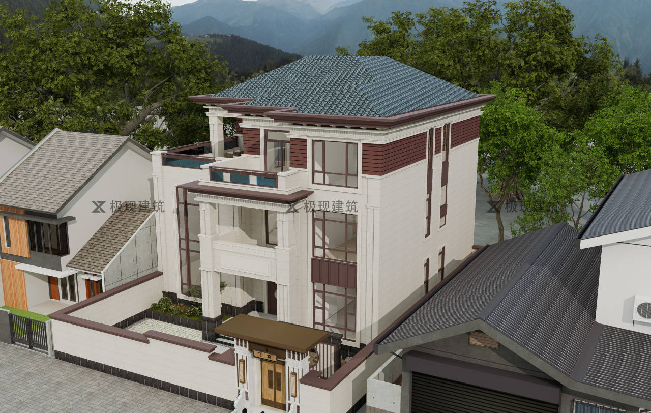 河南安阳丨三层新中式风格自建别墅_建筑_设计_项目