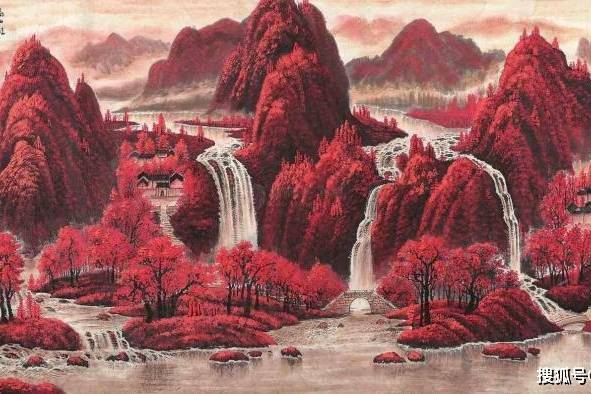 李可染 山水画 掛け軸 中堂 山野葱郁図 中国画 サイズ：174×77cm