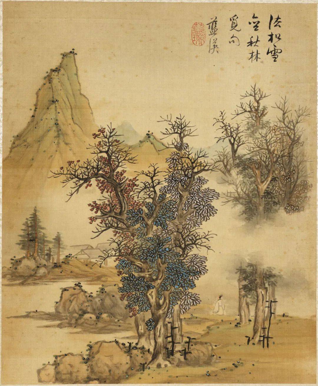 秋林图32 清·王翚 法范宽山水33 清·王翚 画溪山红树关注公众号