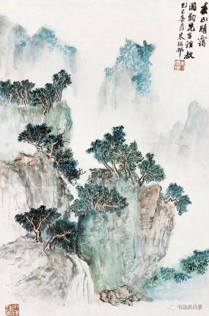 大师朱梅邨的山水作品，雄厚有气势_吴湖帆_花卉_书画