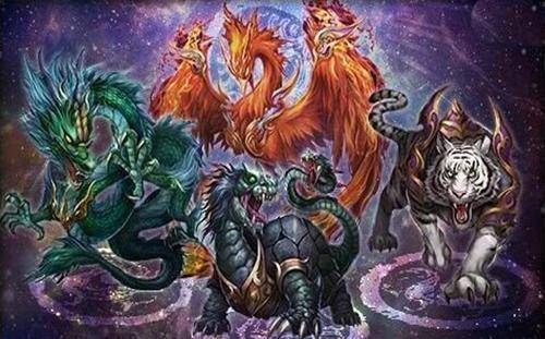 青龙白虎朱雀玄武是中国古代的四大神兽,是现代人对它们的叫法,实际