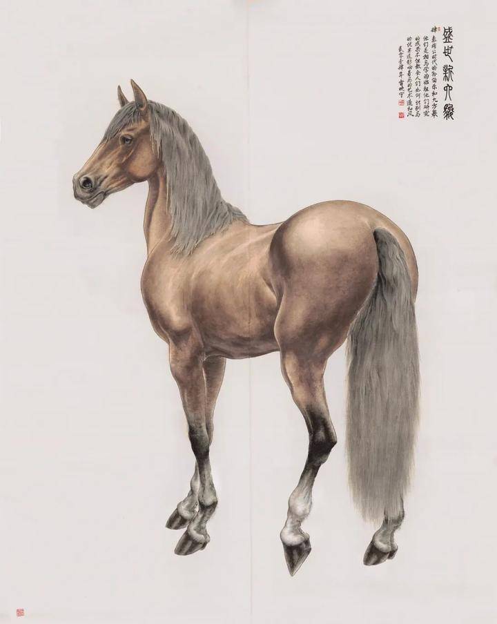 画家雷晓宁《盛世新六骏》系列作品之四_亚明_骏马_先生