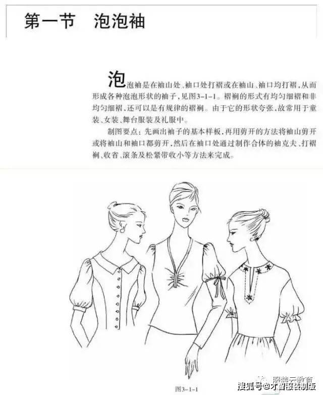 泡泡袖的裁剪技术 有纸样图 才智服装_部分_袖子_样子