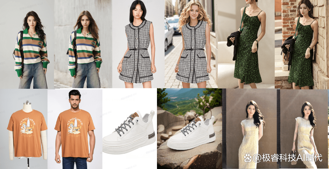 国模图生成外模图,无头模特图生成有头模特图,棚拍图自动转化为小红书