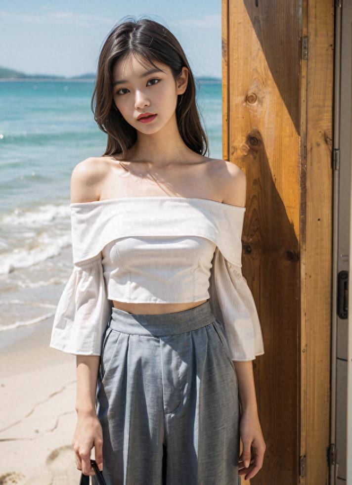 蔚蓝的海滩上,小姐姐以其独特的时尚品味和优雅气质吸引了所有人的