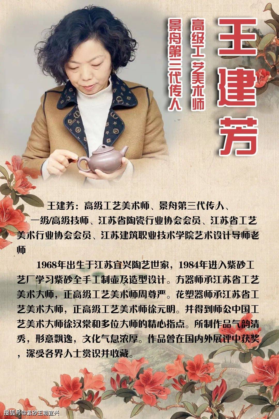 紫砂王朝:高工【王建芳】,双师传承,清丽高雅_创作实践_作品_金奖