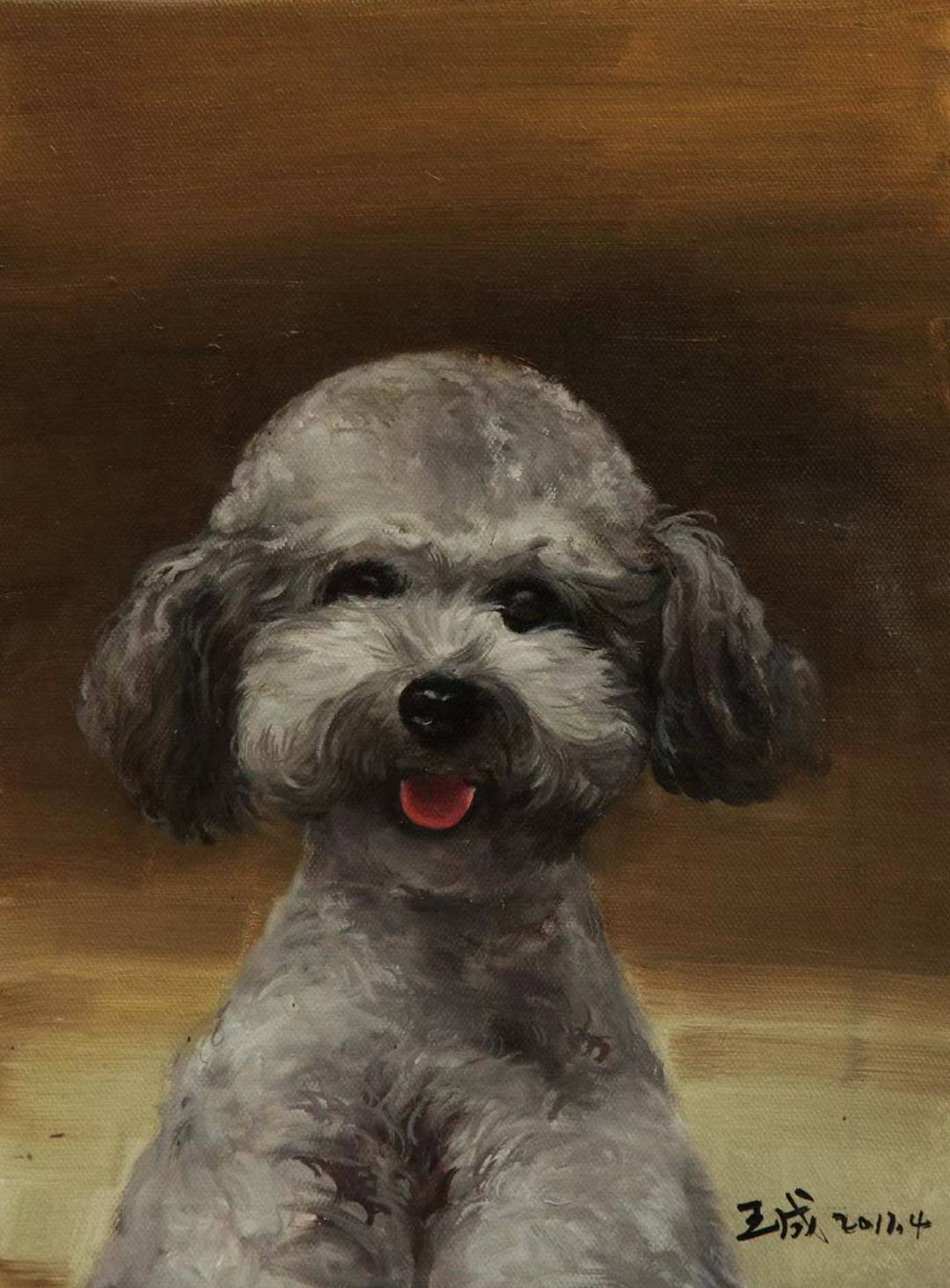 油画-泰迪犬油画-大麦町犬油画-英国斗牛犬油画-匈牙利可蒙犬油画