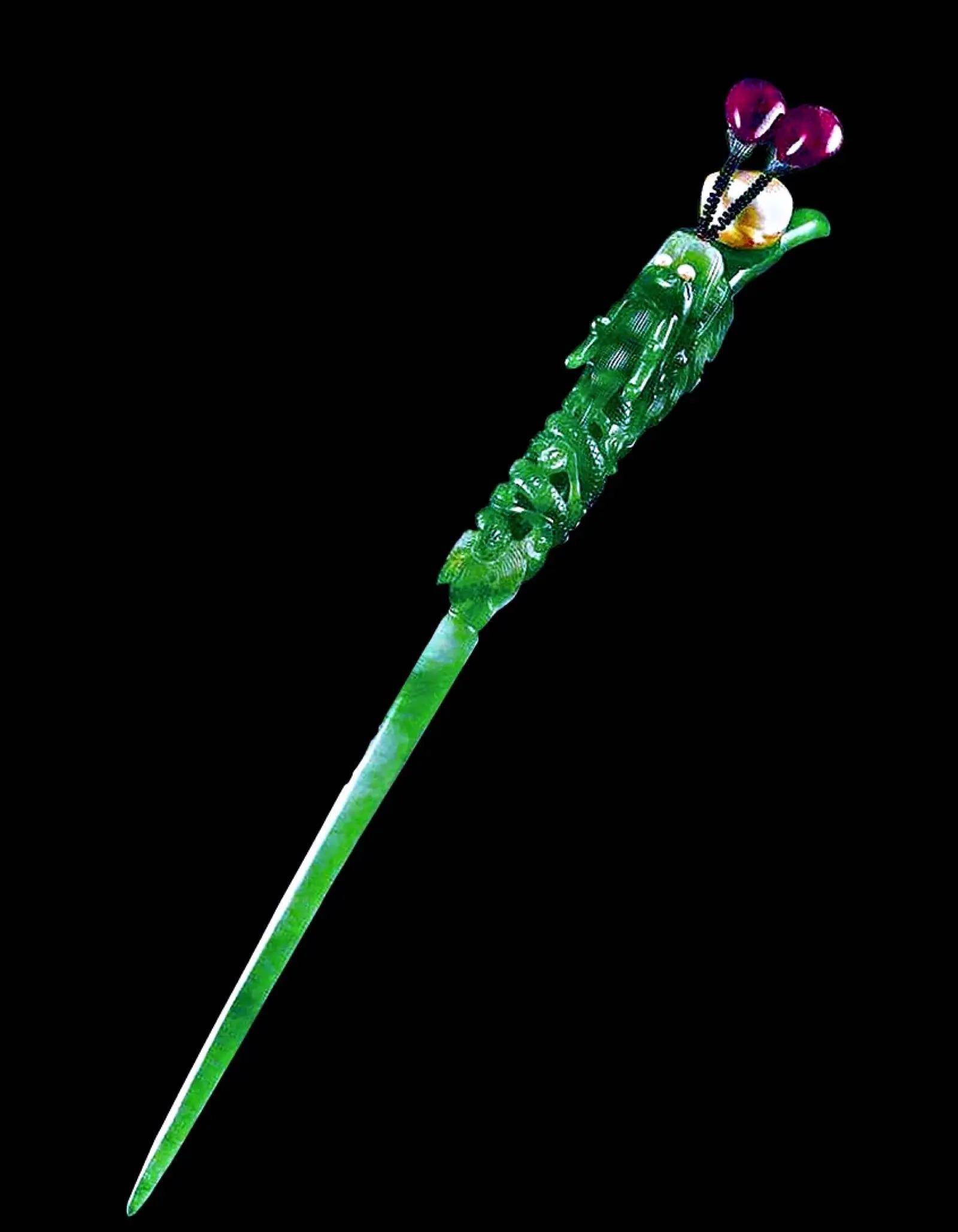 翡翠龙簪:慈禧最喜爱的首饰之一,爱不释手每天要取下把玩数十次_玉器