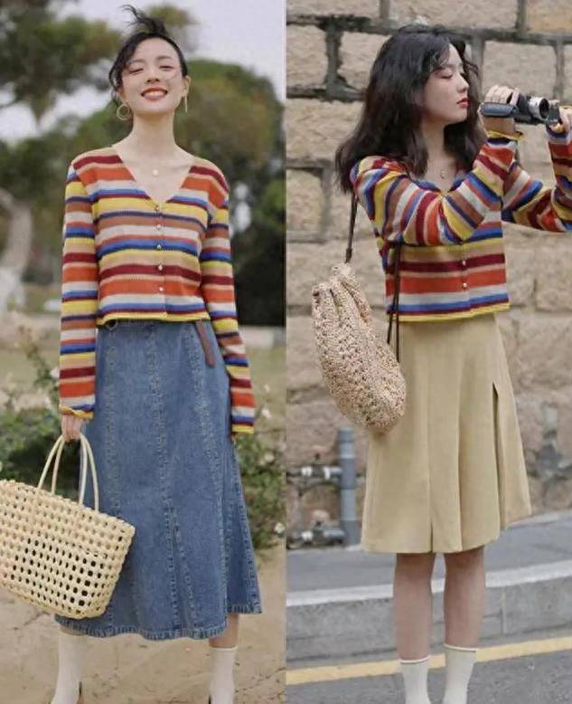 看看这些穿搭就知道基础款条纹衫有多美了_衬衫_衣服_时尚