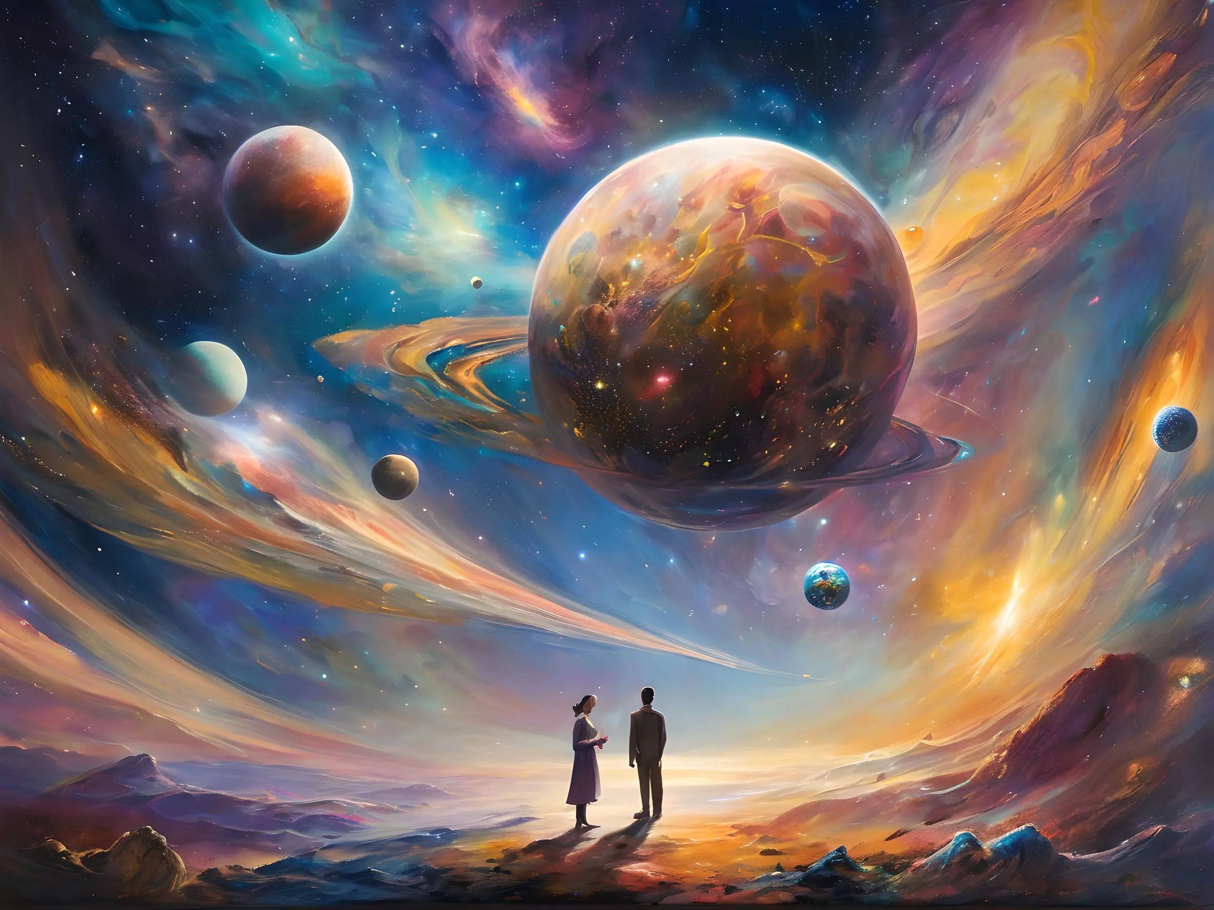 ai技术与数字油画结合创作外太空奇幻艺术的现代意义和未来前景