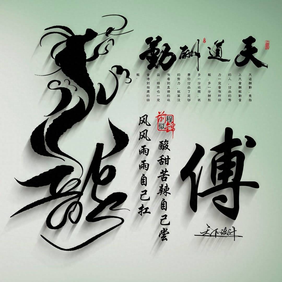 姓氏头像第705期,龙图腾励志天道酬勤个性签名头像,请查收