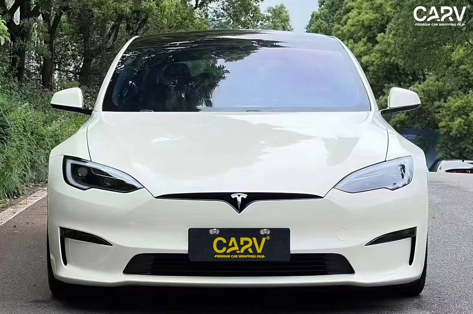 特斯拉models卡孚改色膜白金胡椒白,展示出高贵与典雅的白_搜狐汽车