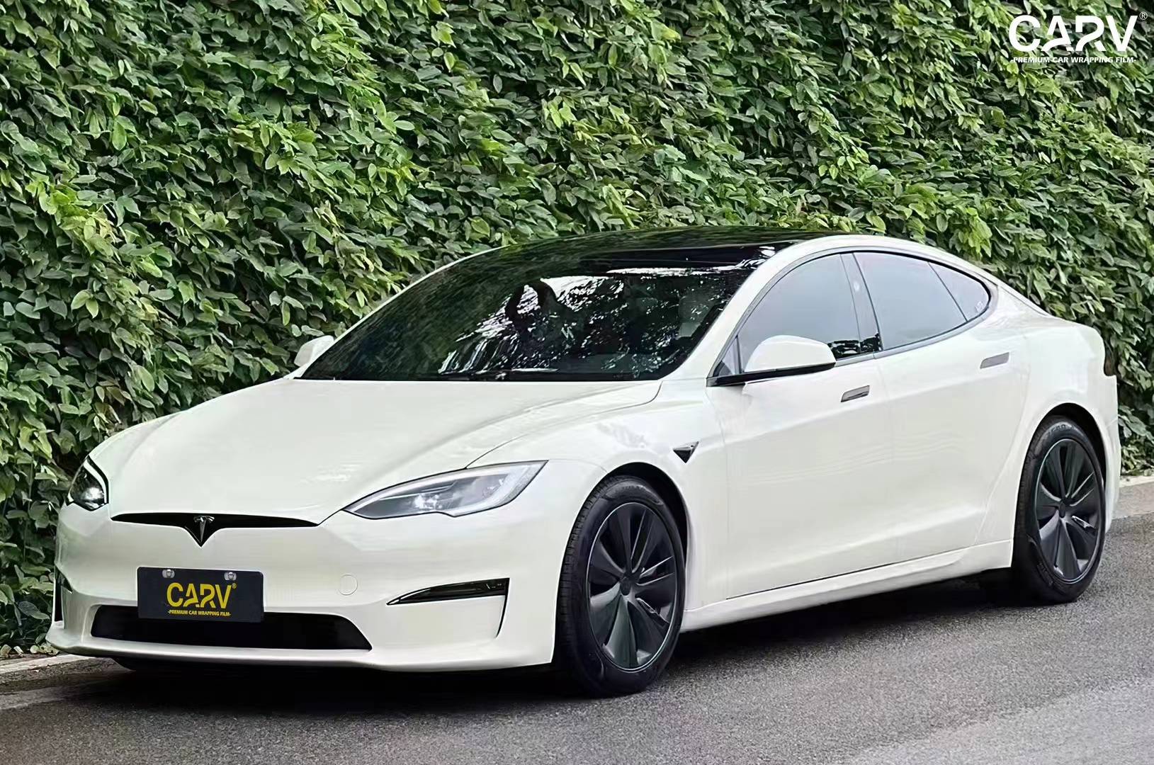 特斯拉models卡孚改色膜白金胡椒白,展示出高贵与典雅的白_搜狐汽车