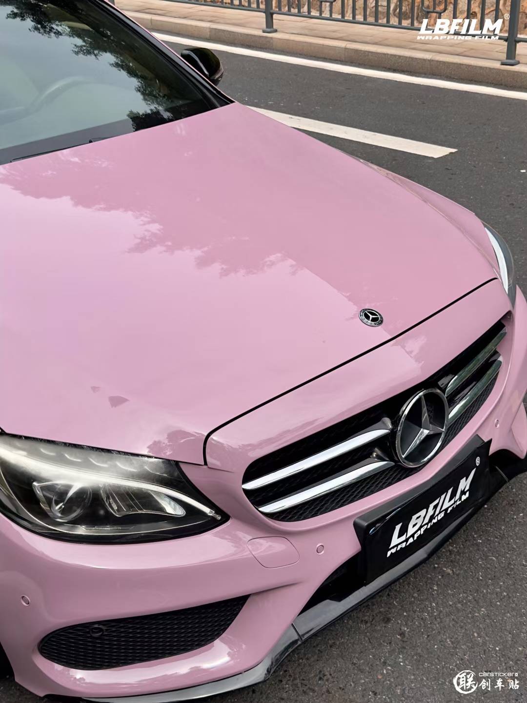 奔驰c200-lb改色膜乌龙奶茶粉,优雅稳重_搜狐汽车_搜狐网