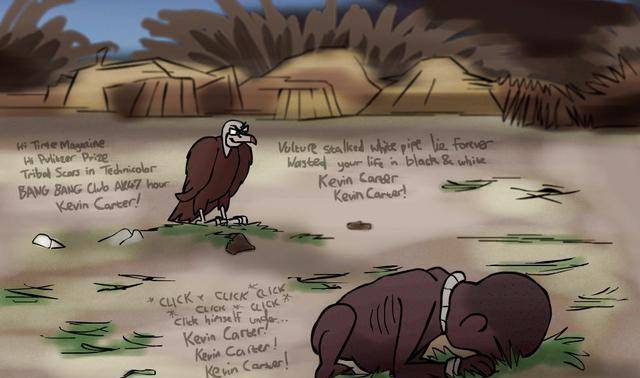 那张触动世界的"秃鹫和小女孩",摄影师的结局比小女孩更悲剧_凯文