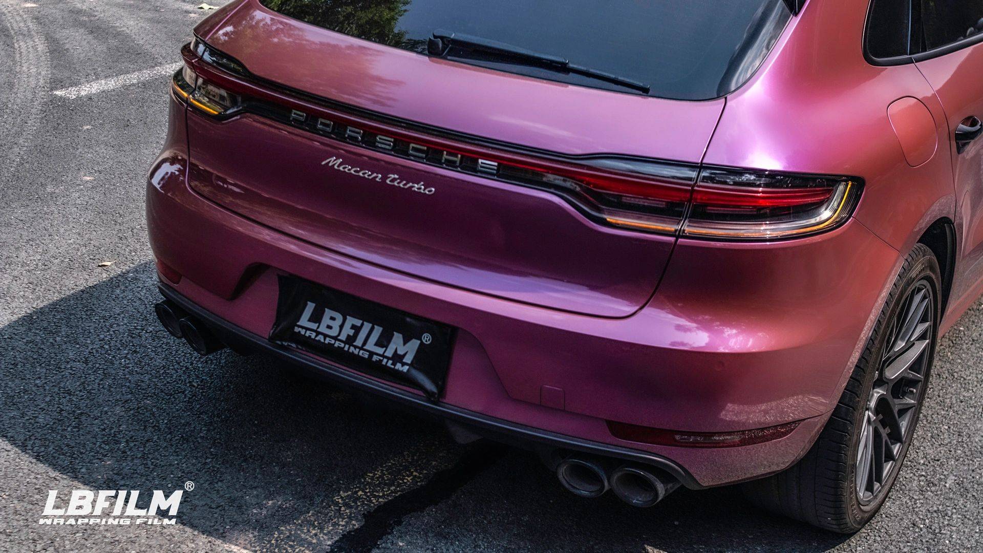 保时捷lb改色膜液态金属乌梅子酱,深浅都结合的恰到好处_紫色_碰撞