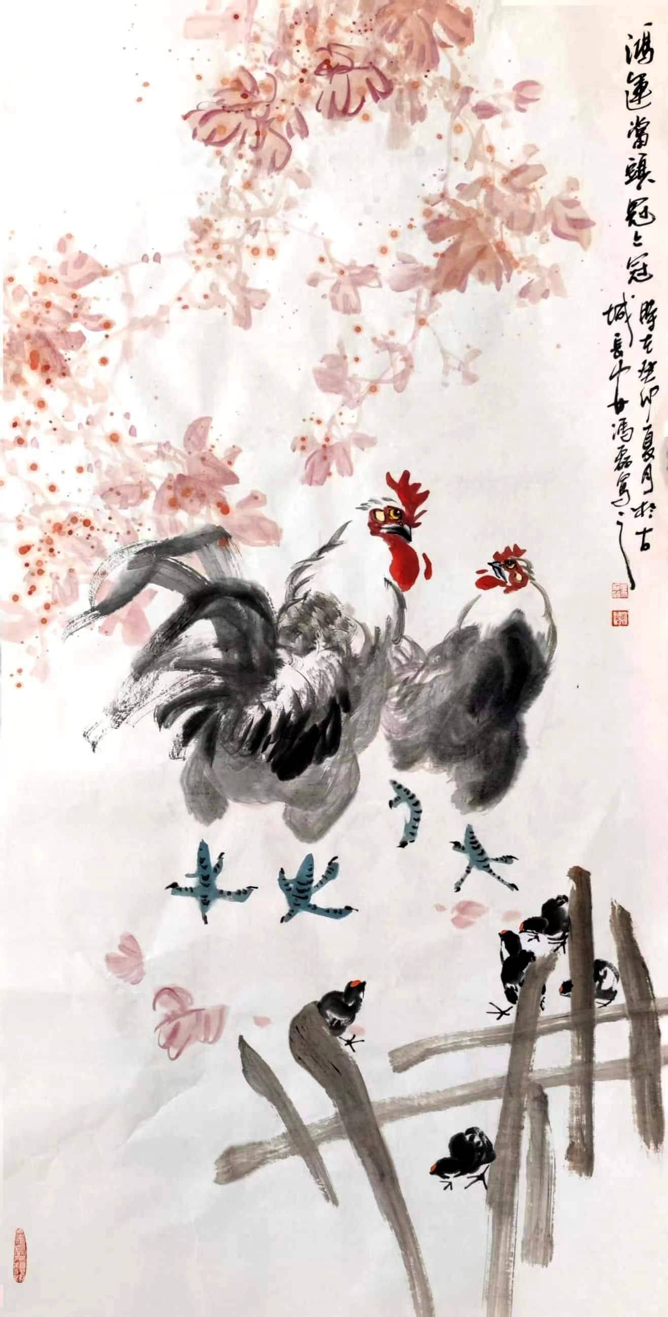 宋人画母鸡护小鸡