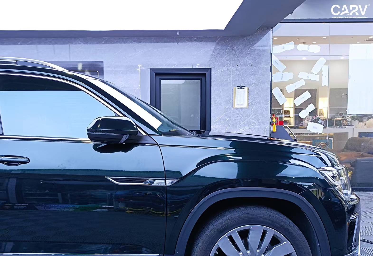 大众途昂卡孚改色膜白金修复祖母石绿,高贵典雅_搜狐汽车_搜狐网