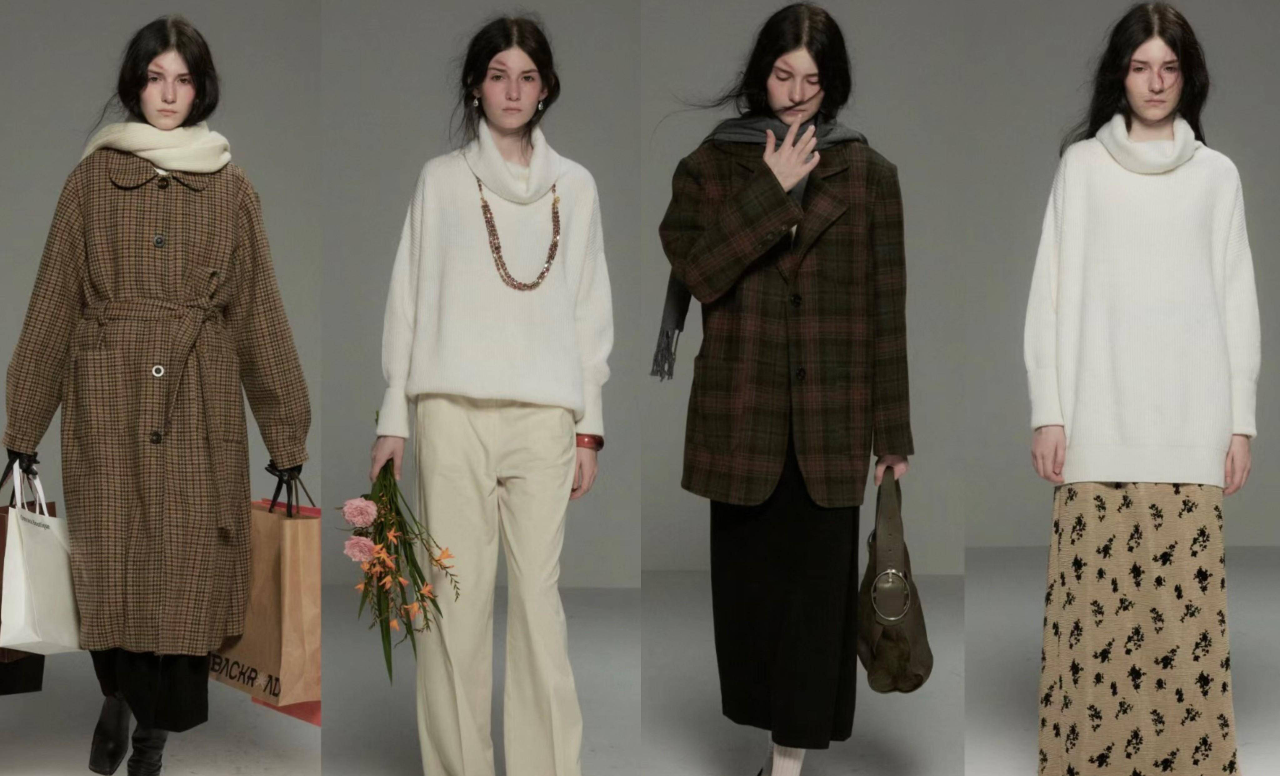 在选择衣服的时候,我们尽量选择基础款,比如纯色毛衣,纯色打底裤,简约