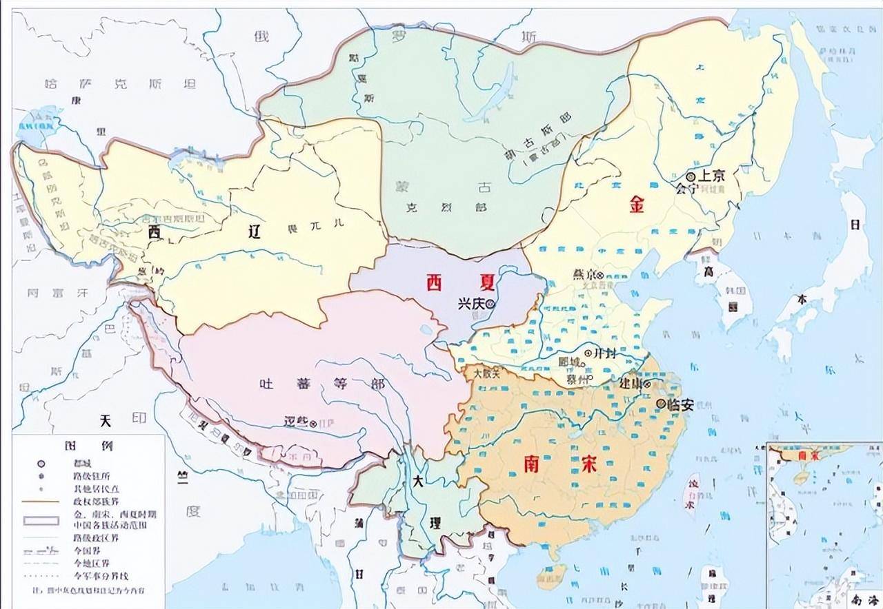 北宋辽金西夏地图图片