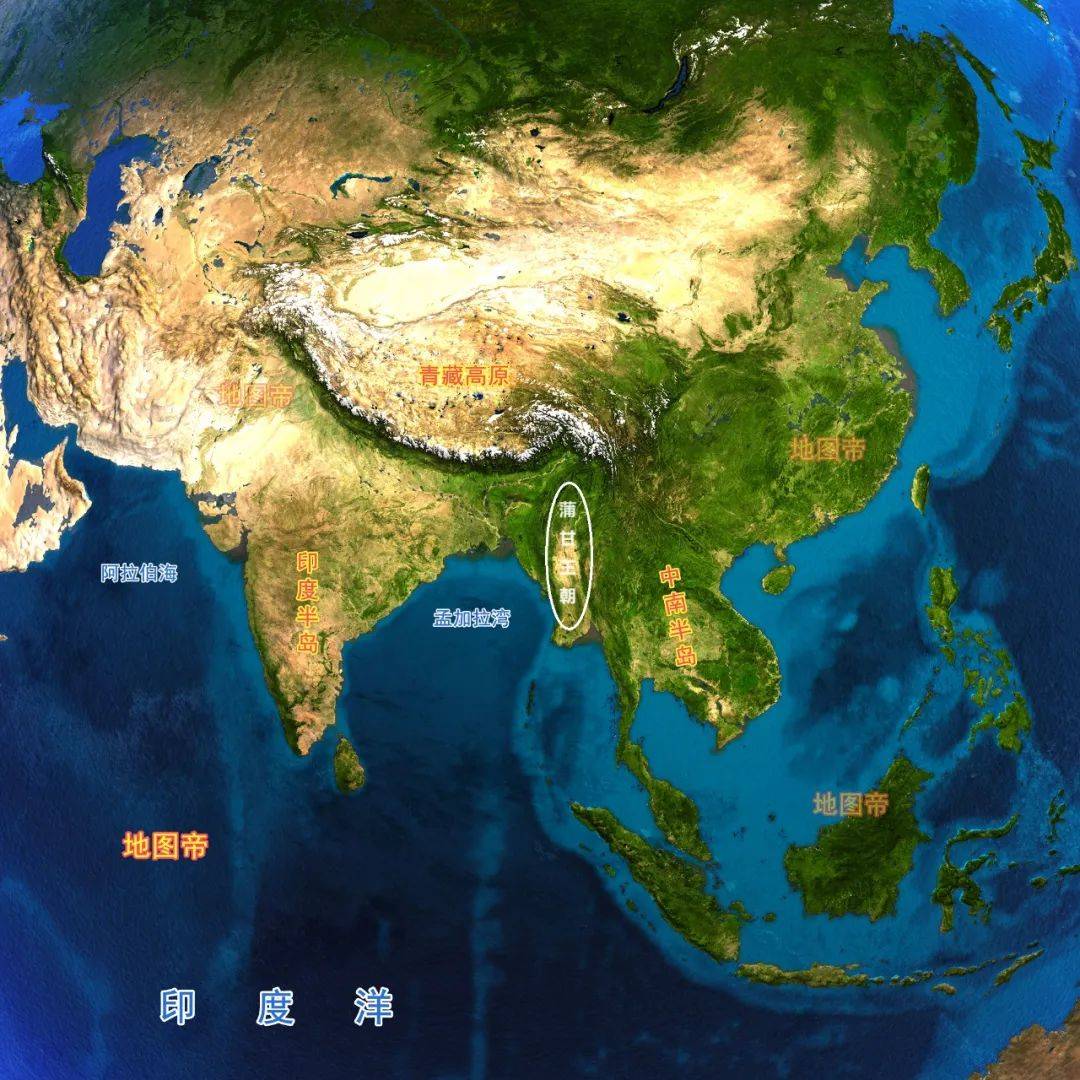 缅甸位于中南半岛西部,西南濒临孟加拉湾和安达曼海,面积约67.