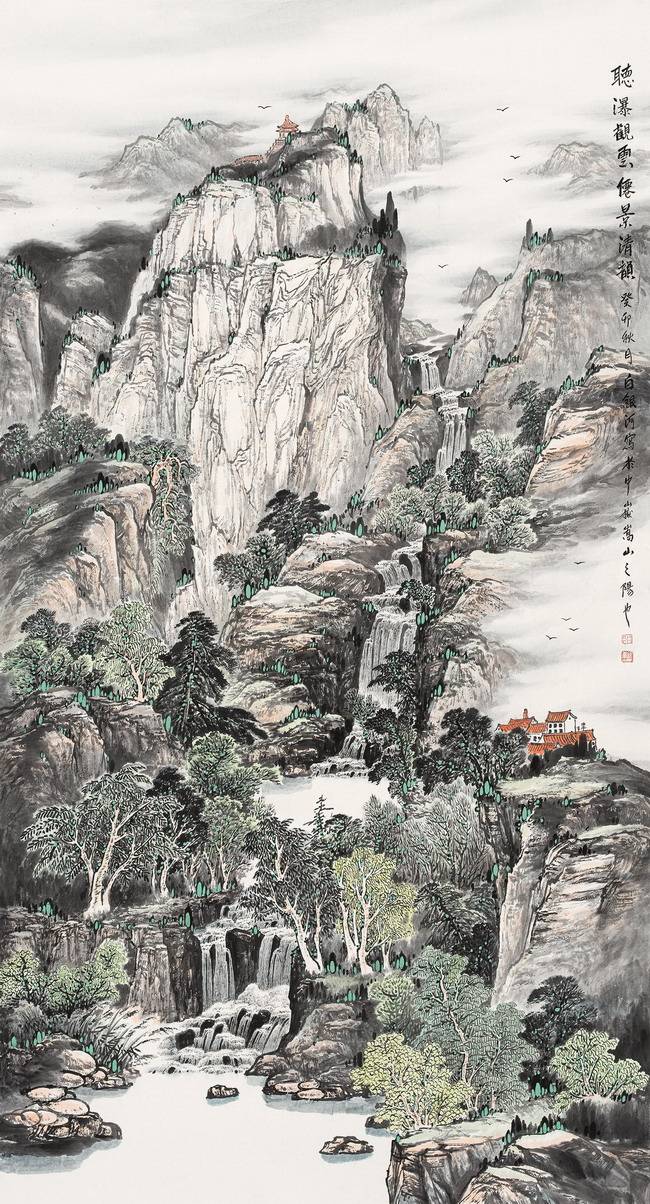 白银河 听瀑观云 仙景清韵 180cm×97cm孙松灿