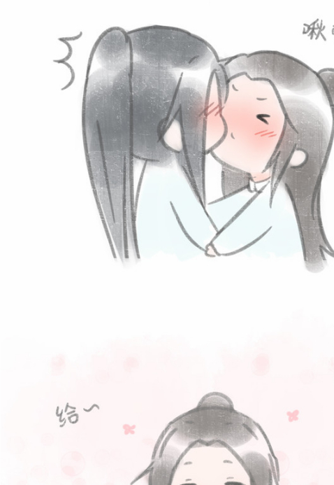 天官赐福:双玄亲亲,听说亲嘴会怀孕?青玄:我们把它生下来吧!