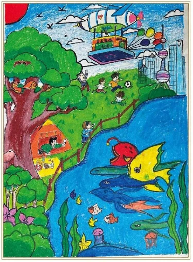 学校:龙茗路幼儿园作品名称:《畅想古美》1.